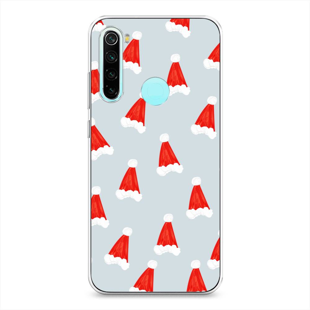 

Чехол на Xiaomi Redmi Note 8 "Новогодние шапочки", Белый;красный;серый, 36550-5
