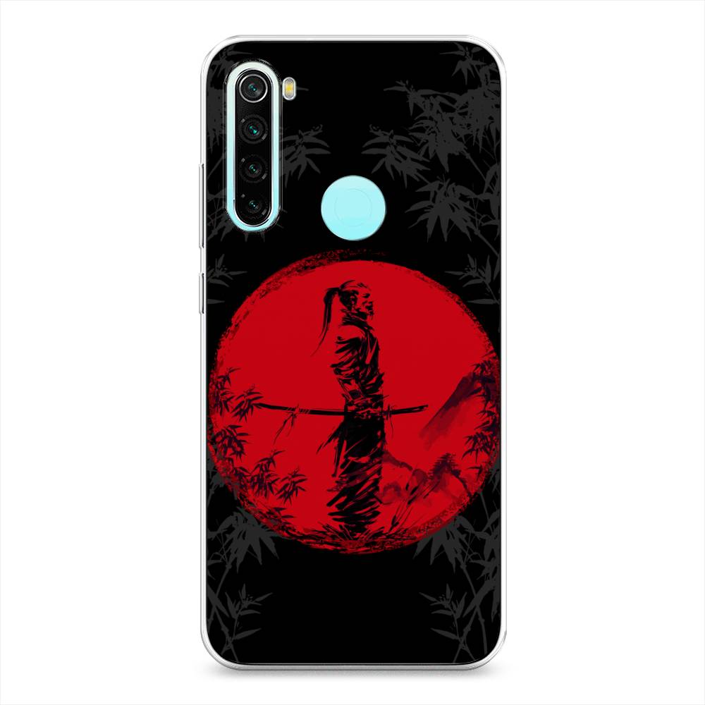 

Чехол на Xiaomi Redmi Note 8 "Самурай на красном фоне", Черный;красный;серый, 36550-4