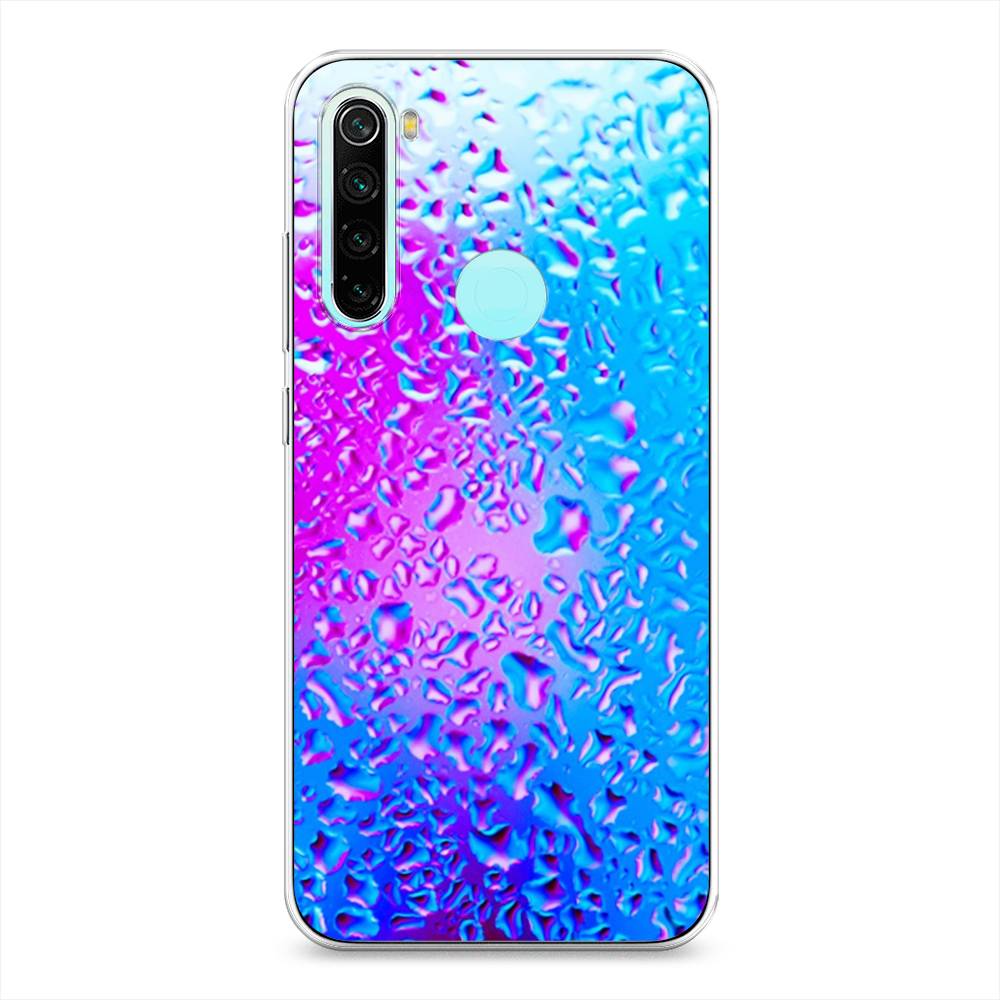 

Чехол на Xiaomi Redmi Note 8 "Капли на стекле", Голубой;розовый, 36550-3