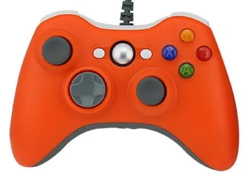 фото Геймпад проводной xbox 360 wired controller (orange) оранжевый (xbox 360/pc) nobrand