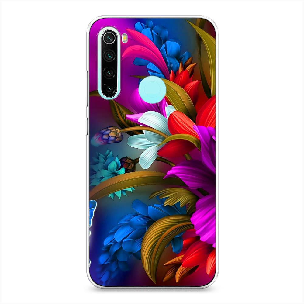 

Чехол на Xiaomi Redmi Note 8 "Фантастические цветы", Фиолетовый;красный;синий, 36550-2