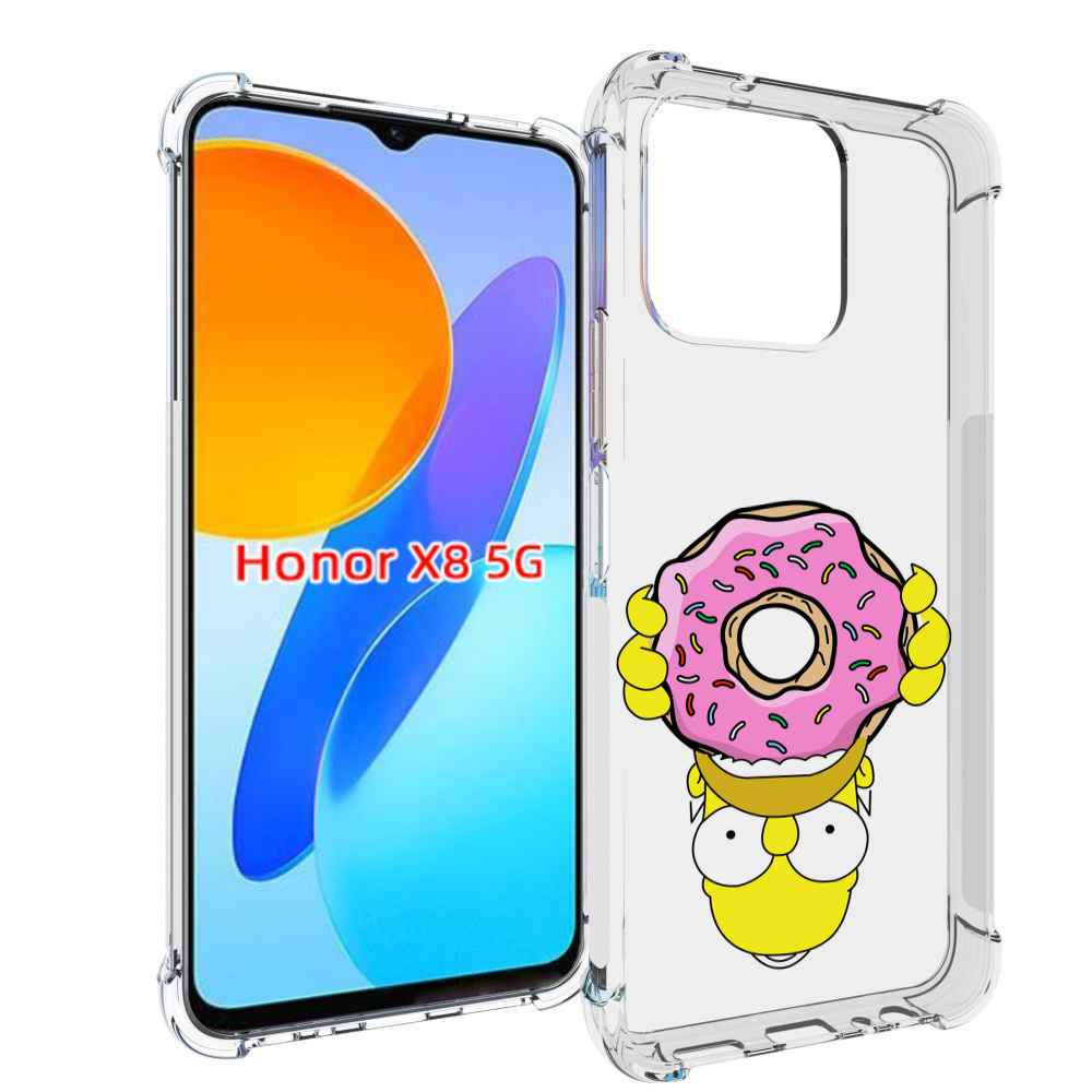 

Чехол MyPads большой-пончик для Honor X8 5G, Прозрачный, Tocco