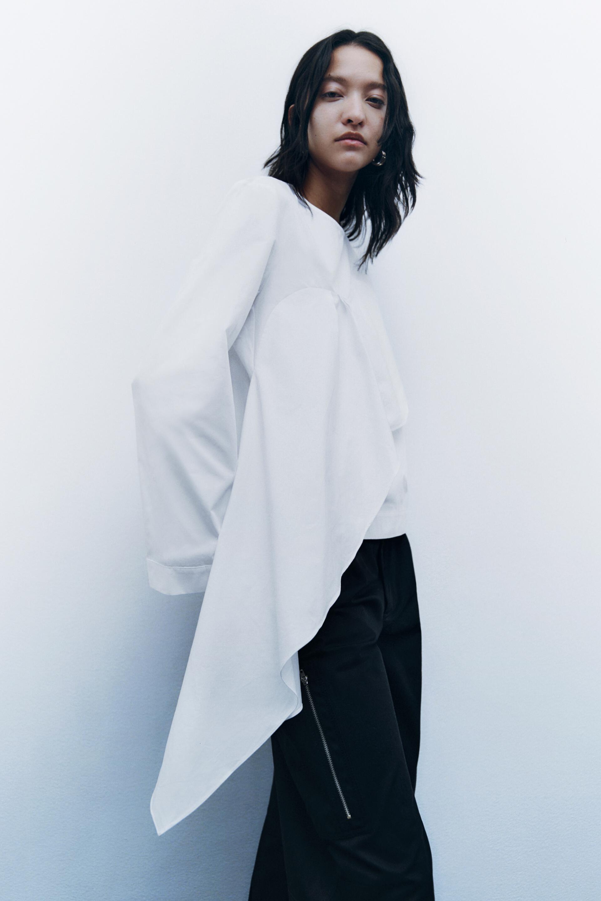 

Блуза женская ZARA 02183040 белая XL (доставка из-за рубежа), 02183040