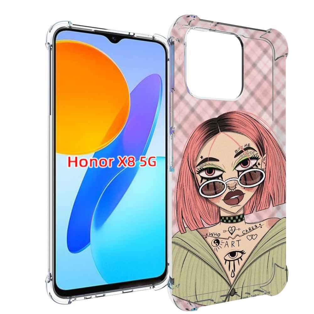 

Чехол MyPads бунтарка-девочка для Honor X8 5G, Прозрачный, Tocco