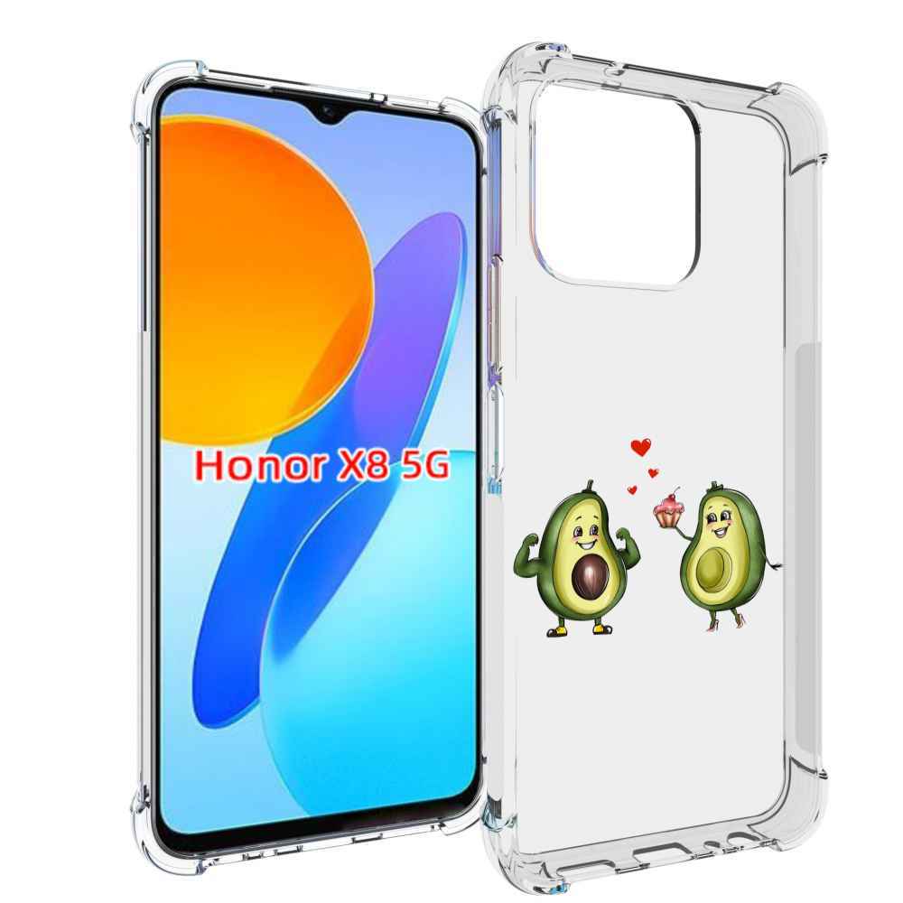 

Чехол MyPads влюбленные-авокадо для Honor X8 5G, Прозрачный, Tocco