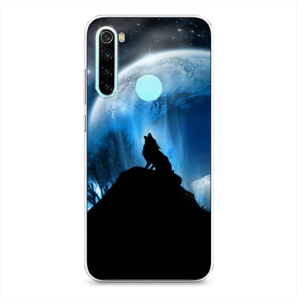 

Чехол на Xiaomi Redmi Note 8 "Волк 2", Синий;черный;белый, 36550-1