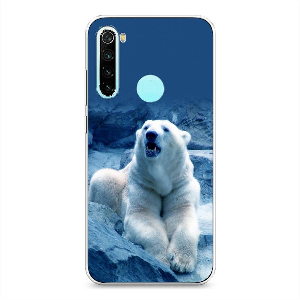

Чехол на Xiaomi Redmi Note 8 "Белый медведь", Голубой;белый, 36550-1