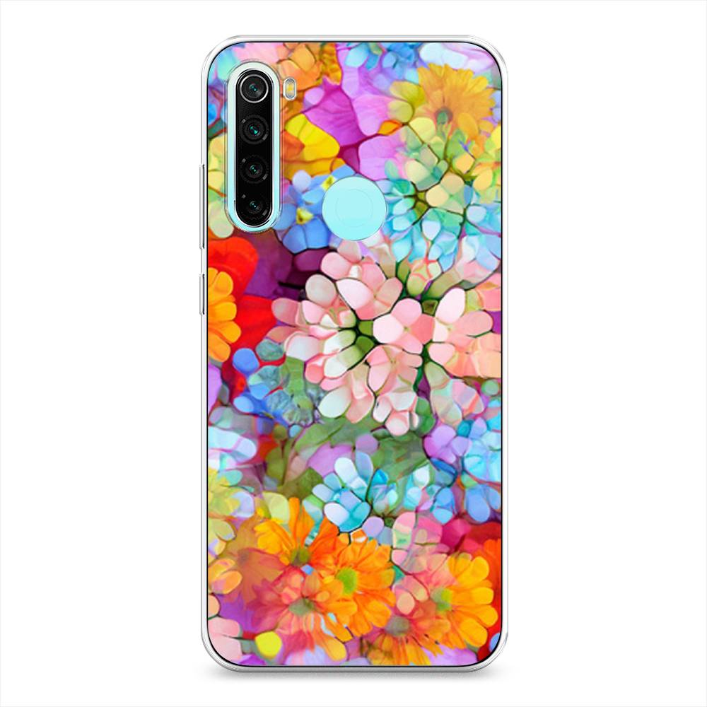 

Чехол на Xiaomi Redmi Note 8 "Цветы витраж", Оранжевый;розовый;голубой, 36550-3