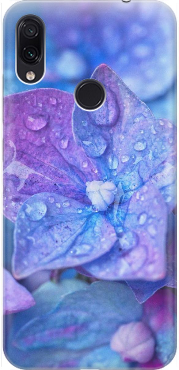 

Чехол на Xiaomi Redmi Note 7 "Голубой цветочек", Голубой;фиолетовый, 1620