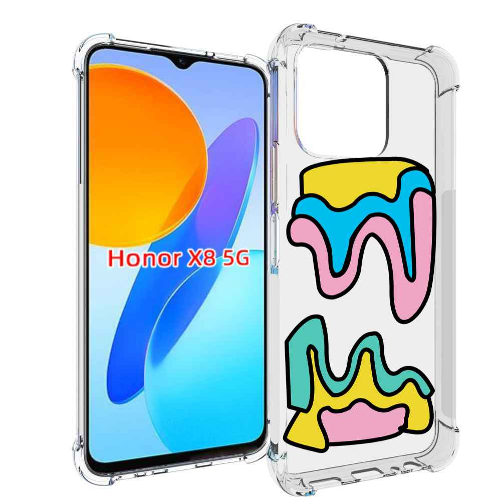 

Чехол MyPads вытекающая-абстракция для Honor X8 5G, Прозрачный, Tocco