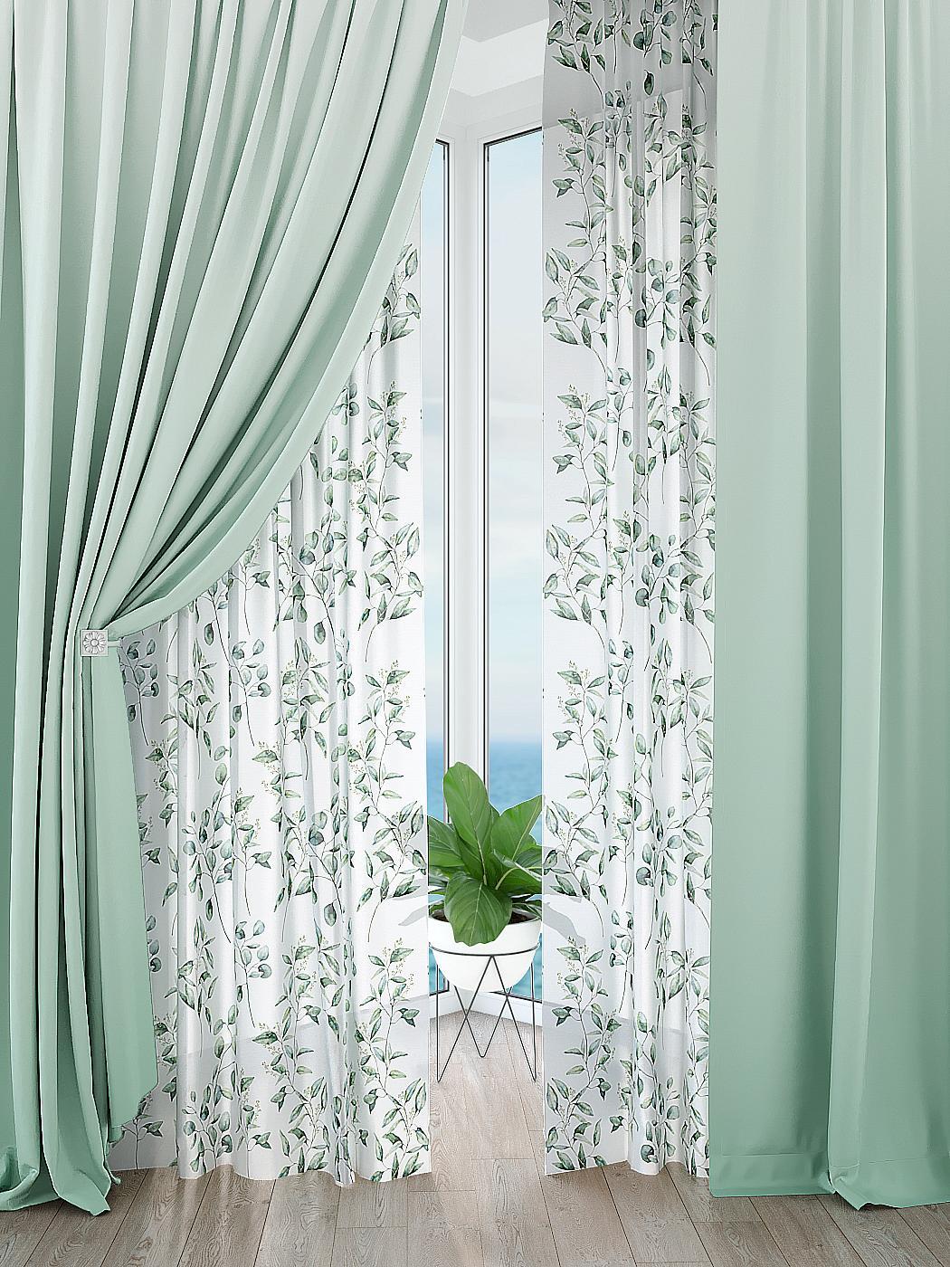 

Комплекты штор AT HOME Афлиорс высота 260 см, ширина 150 см, Белый, 526127