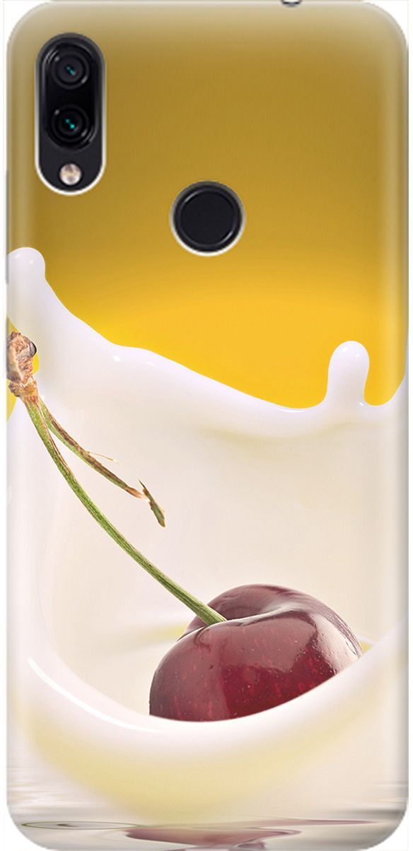 

Чехол на Xiaomi Redmi Note 7 "Ягода в молоке", Белый;желтый, 2056