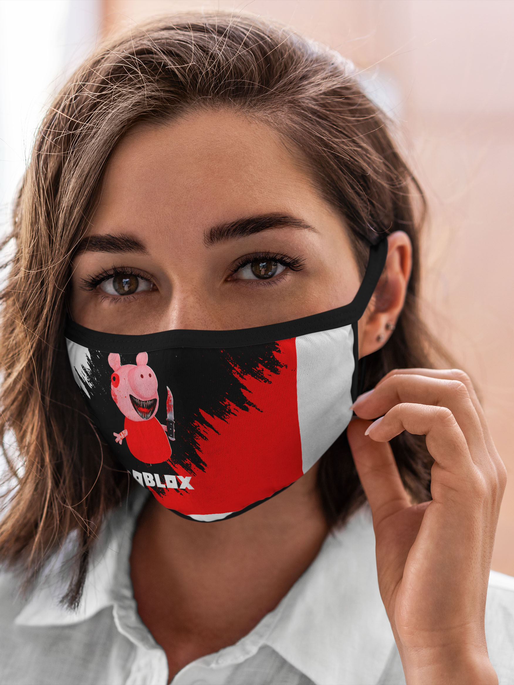 

Многоразовая маска унисекс Burnettie Roblox Piggy/Свинка Пигги., Разноцветный, Roblox Piggy/Свинка Пигги.