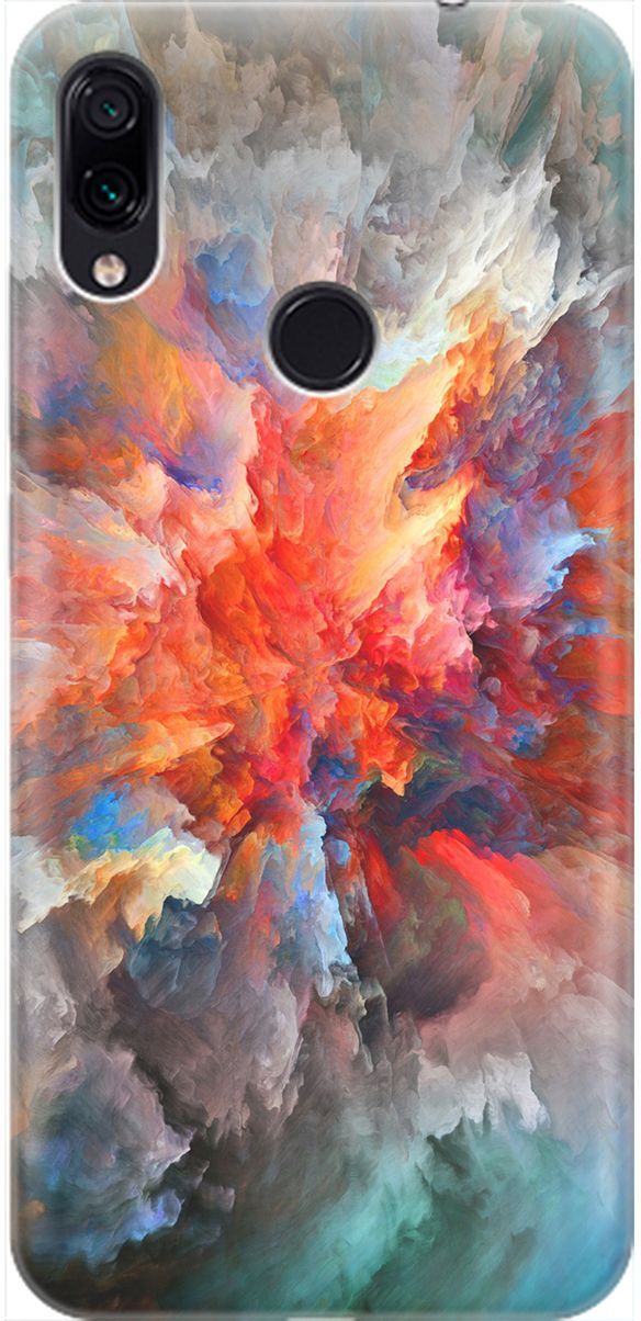 

Чехол на Xiaomi Redmi Note 7 "Взрыв цвета", Оранжевый;серый, 2056