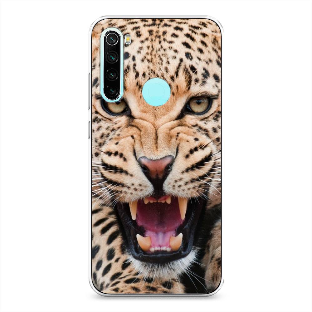 

Чехол на Xiaomi Redmi Note 8 "Леопард 3d", Бежевый;черный, 36550-6