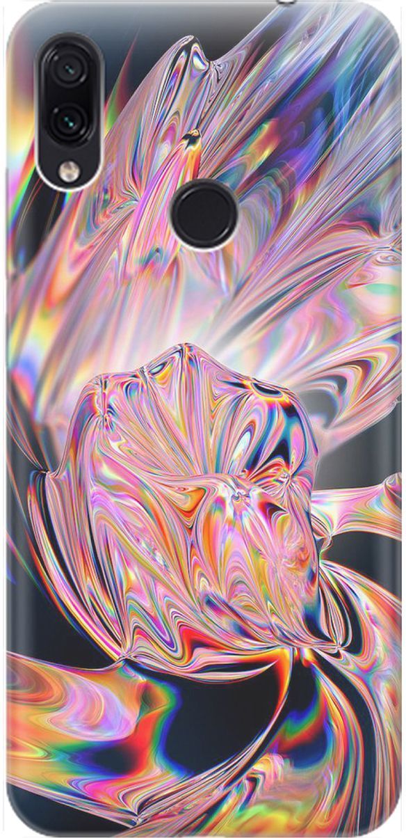 

Чехол на Xiaomi Redmi Note 7 "Стеклянная абстракция", Розовый;черный, 1620