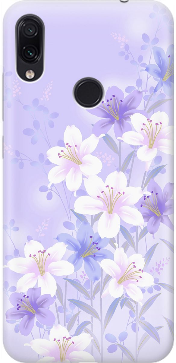 

Чехол на Xiaomi Redmi Note 7 "Лилии на фиолетовом", Белый;фиолетовый, 1620