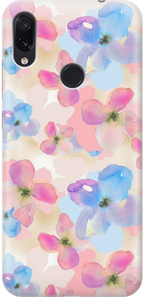 

Чехол на Xiaomi Redmi Note 7 "Фиалки акварелью", Голубой;оранжевый, 1620