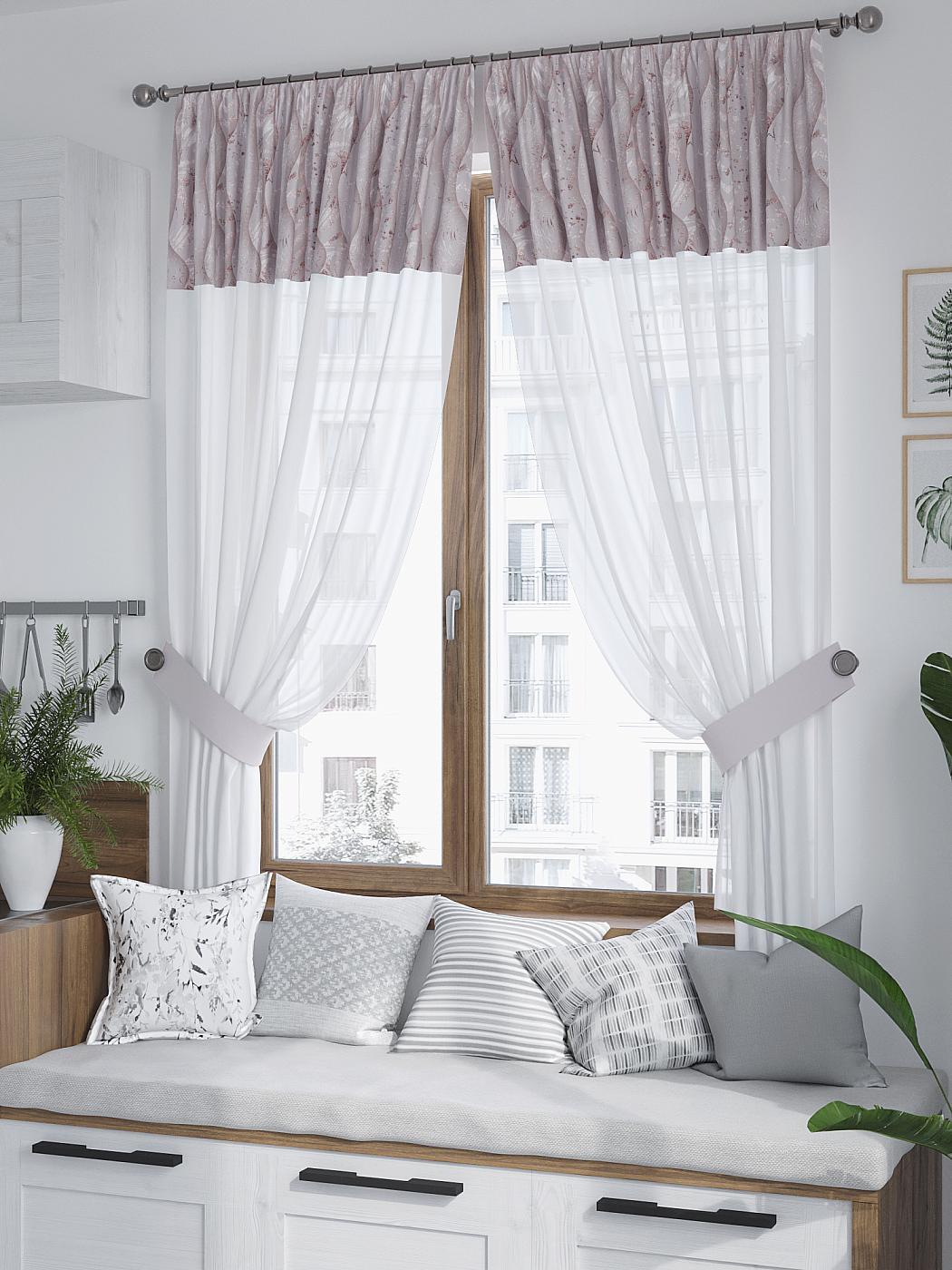 

Комплекты штор AT HOME Минсвен высота 180 см, ширина 150 см, Белый, 529255