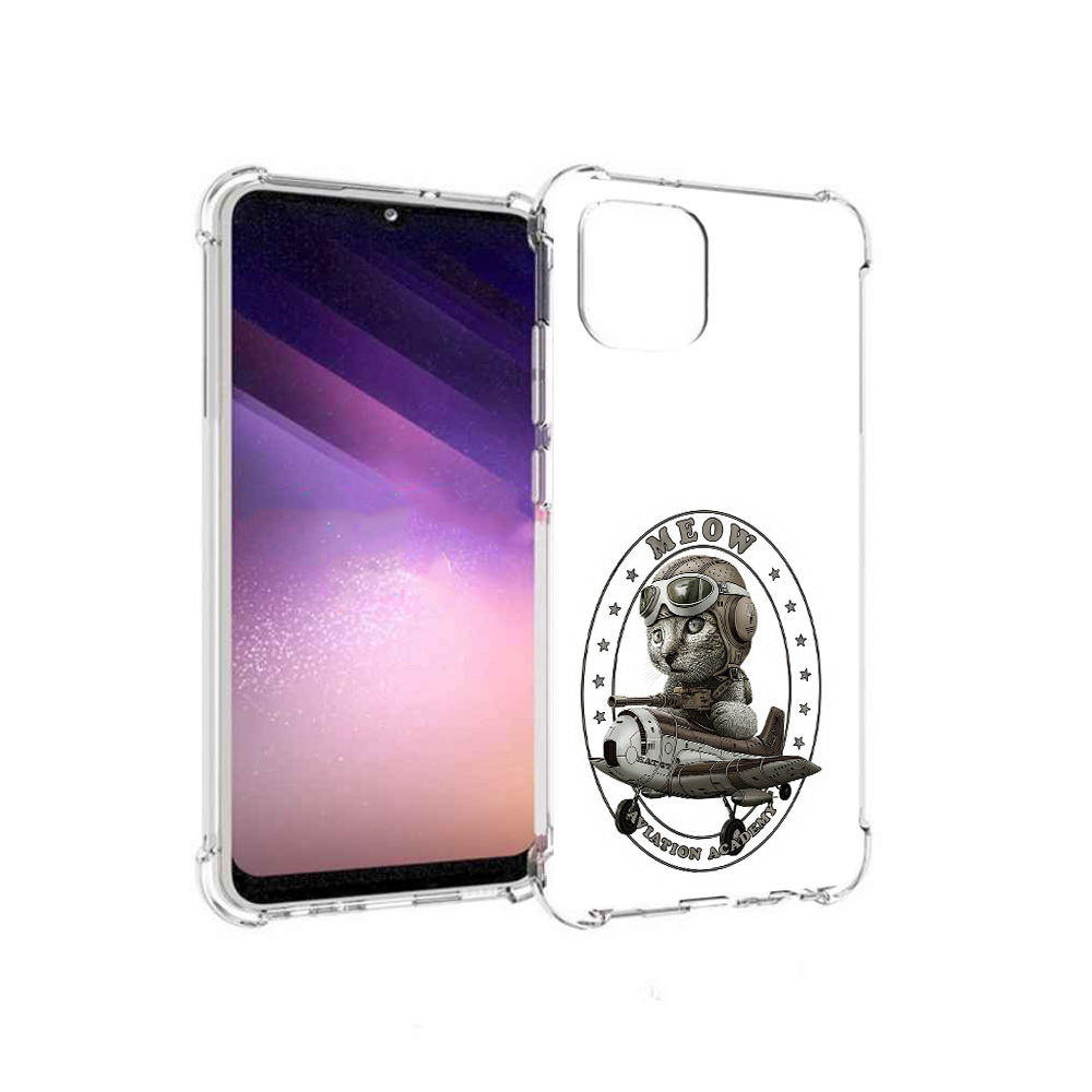 

Чехол MyPads Tocco для Samsung Galaxy A03 кот в самолете (PT226903.537.395), Прозрачный, Tocco