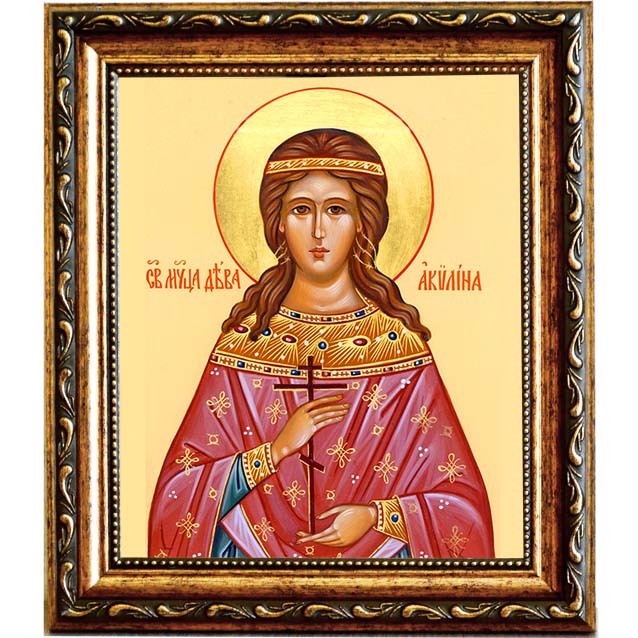 

Акилина младшая Святая мученица. Икона на холсте.