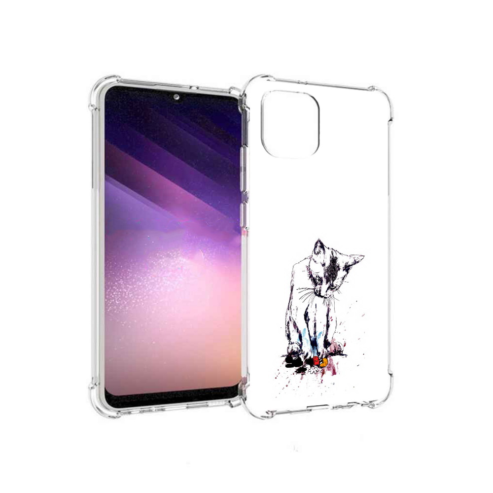 

Чехол MyPads Tocco для Samsung Galaxy A03 кот и микки (PT226903.537.399), Прозрачный, Tocco