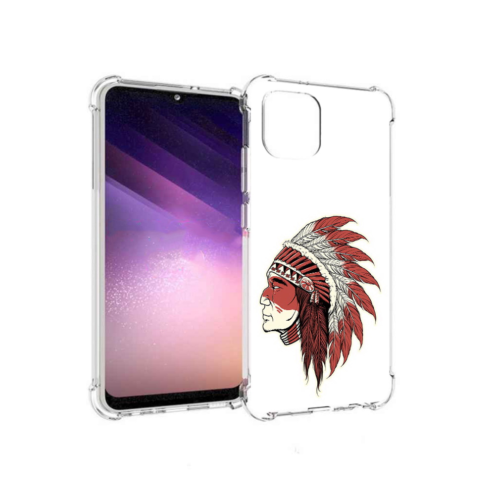 

Чехол MyPads Tocco для Samsung Galaxy A03 красный индеец (PT226903.537.411), Прозрачный, Tocco