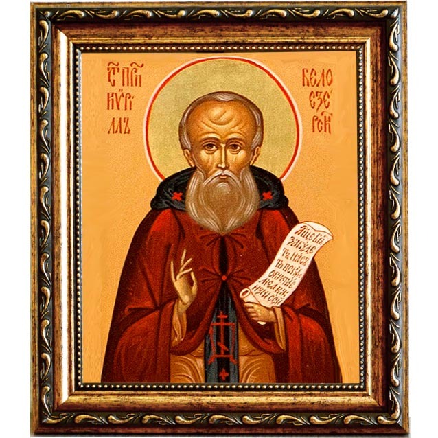 

Кирилл Белоезерский преподобный. Икона на холсте.