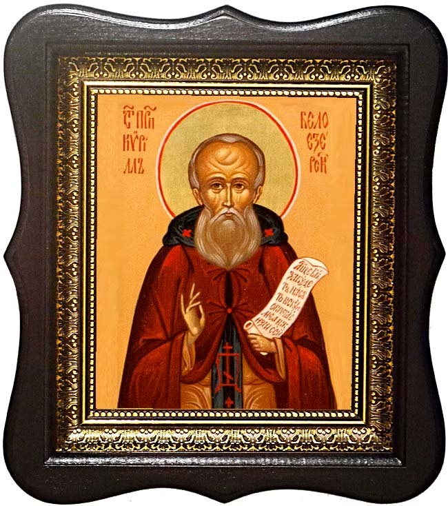 

Кирилл Белоезерский преподобный. Икона на холсте.