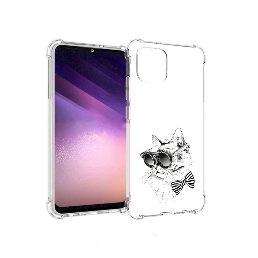 

Чехол MyPads Tocco для Samsung Galaxy A03 крутая кошка в очках (PT226903.537.421), Прозрачный, Tocco