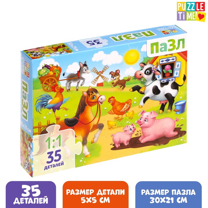 

Пазл «Лето на ферме», 35 деталей, Пазлы 35 элементов Puzzle Time