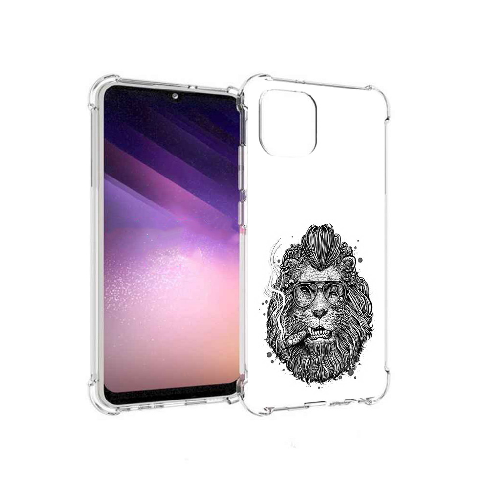 

Чехол MyPads Tocco для Samsung Galaxy A03 курящий лев (PT226903.537.432), Прозрачный, Tocco