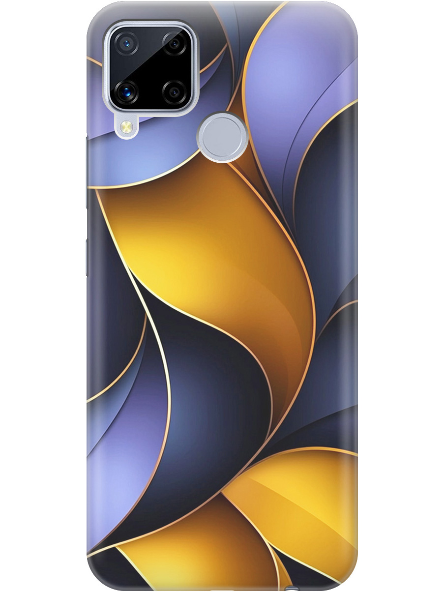 

Силиконовый чехол на realme C15 / C25 с принтом "Желто-сиреневые изгибы", Прозрачный;желтый;фиолетовый, 726149831