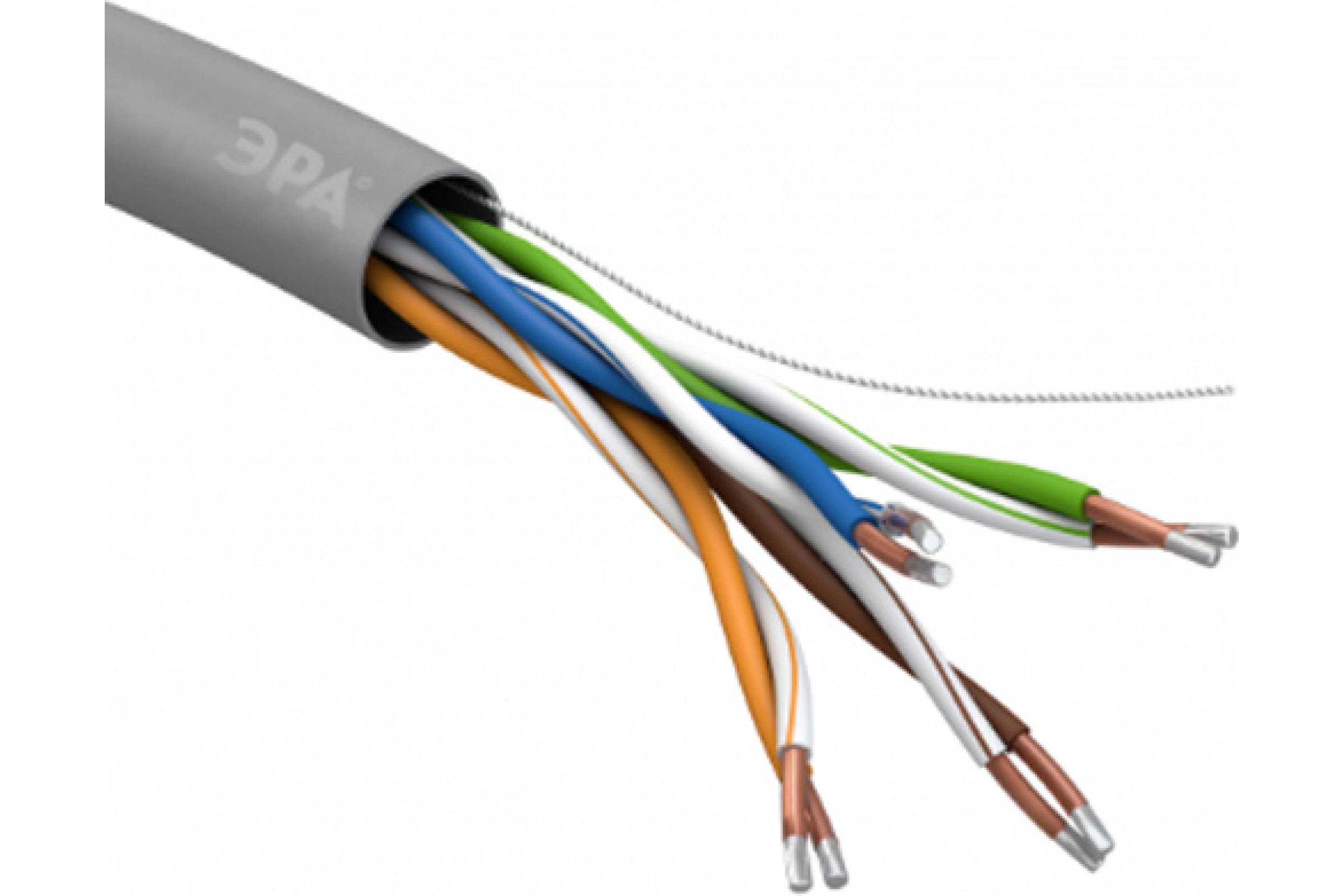 фото Эра кабель витая пара u/utp 4x2x24awg cat5e cca pvc 100 м simple 6/1б0044439