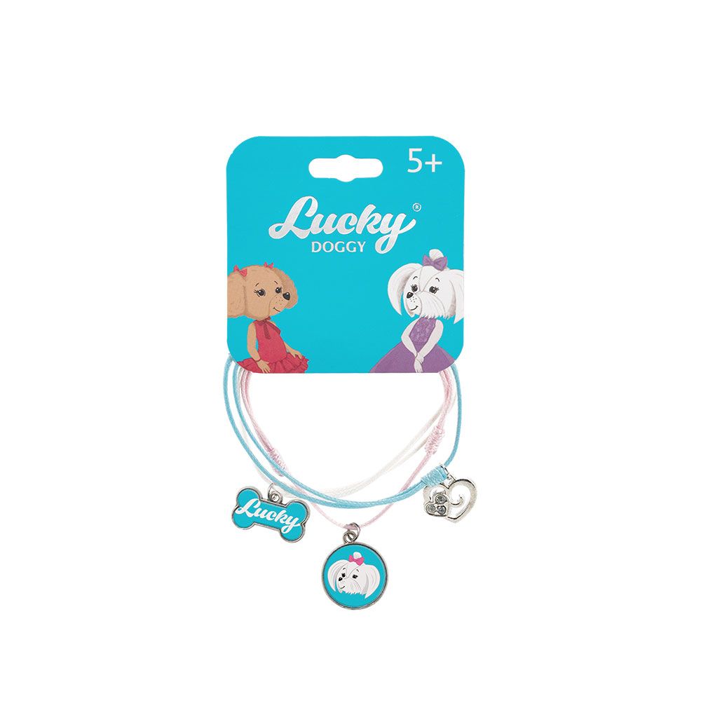 

Браслет веревочный Lucky Doggy с мальтезе 7 см, Голубой, 1598202