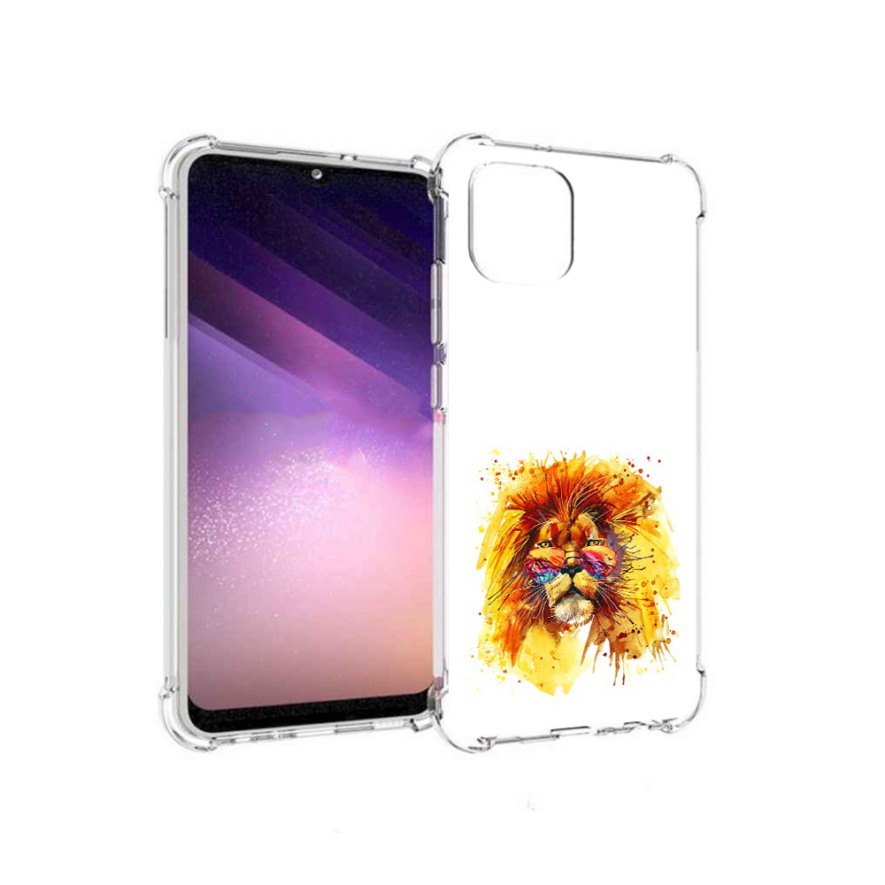 

Чехол MyPads Tocco для Samsung Galaxy A03 лев в очках (PT226903.537.436), Прозрачный, Tocco