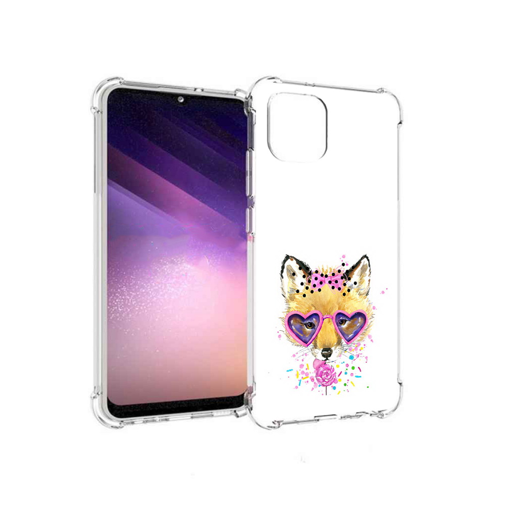 

Чехол MyPads Tocco для Samsung Galaxy A03 лисенок с бантиком (PT226903.537.441), Прозрачный, Tocco