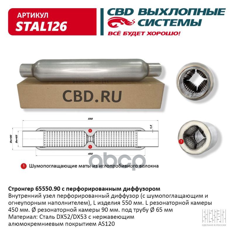 

Стронгер Пламегаситель 65550.90 Перфорированный Диффузор CBD арт. STAL126