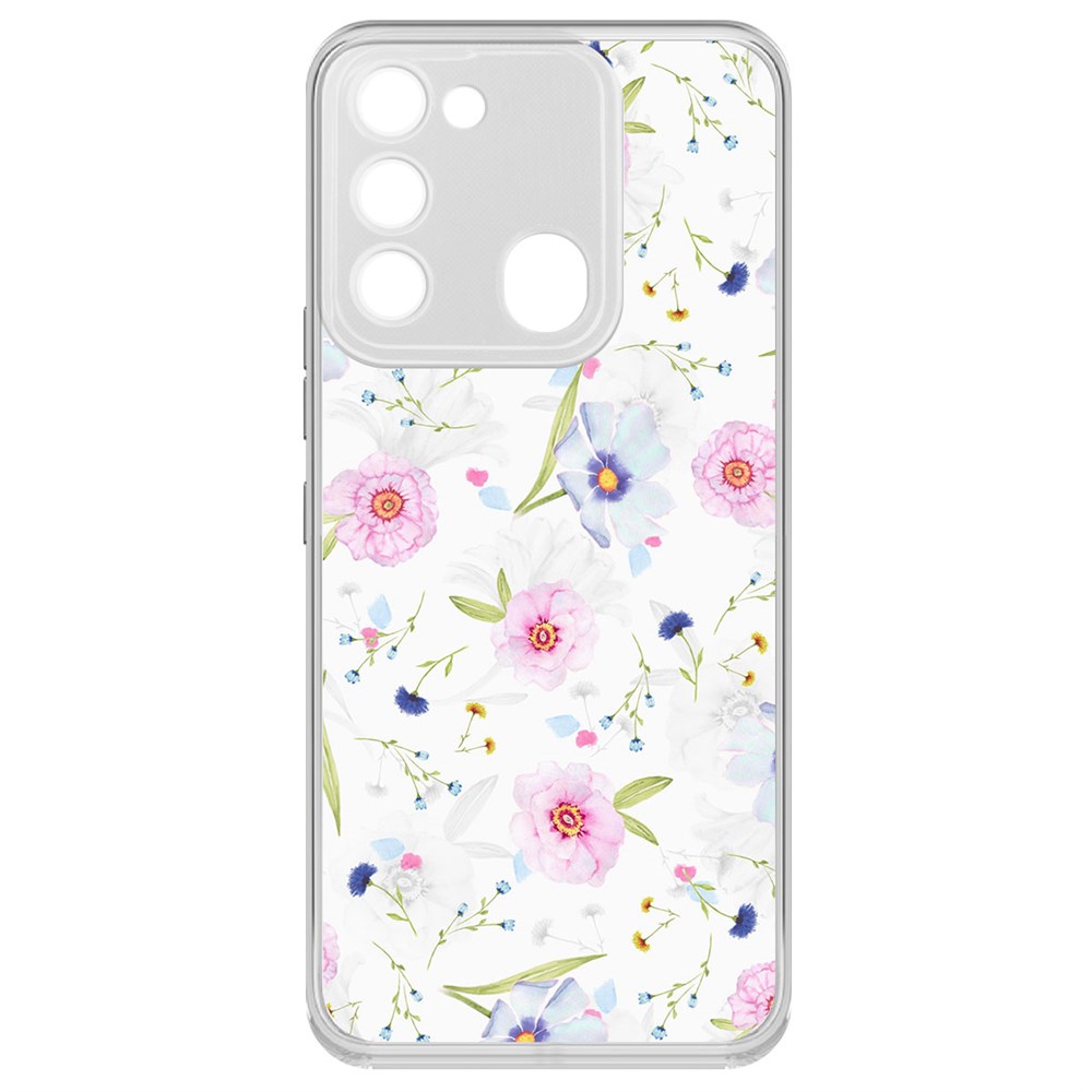 

Чехол-накладка Цветочный паттерн 3 для TECNO Spark 8C, Прозрачный