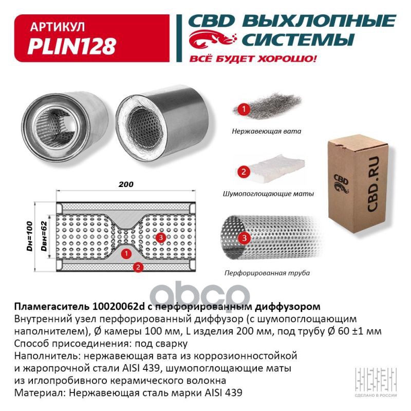 

Пламегаситель 10020062d Перфорированный Диффузор CBD арт. PLIN128