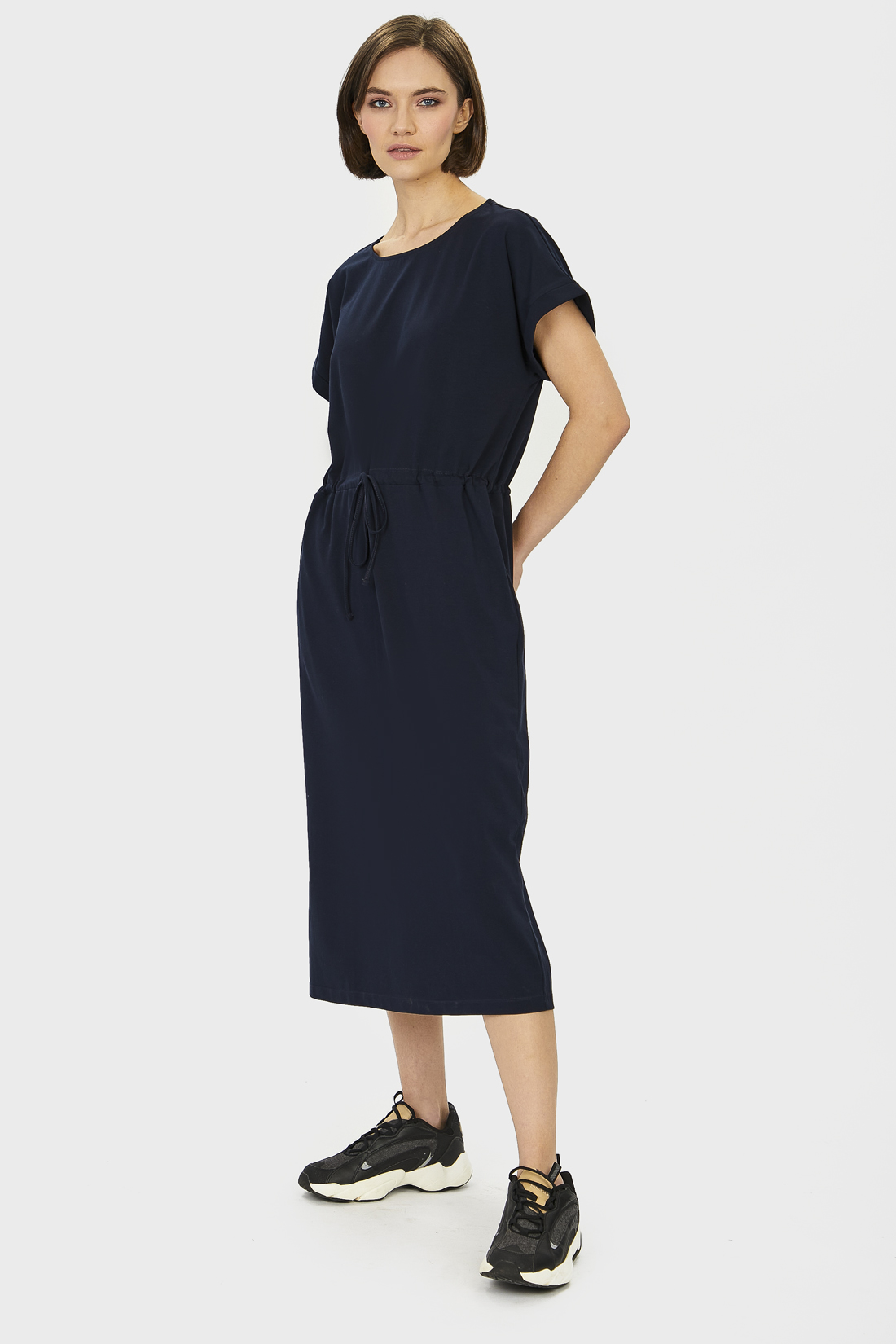 фото Повседневное платье женское baon b451203 синее xl