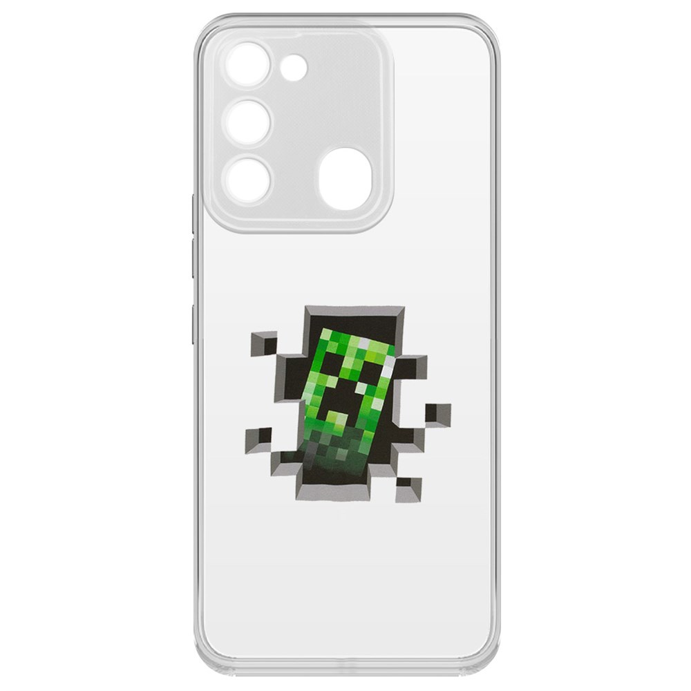 

Чехол-накладка Minecraft-Крипер для TECNO Spark Go 2022, Прозрачный