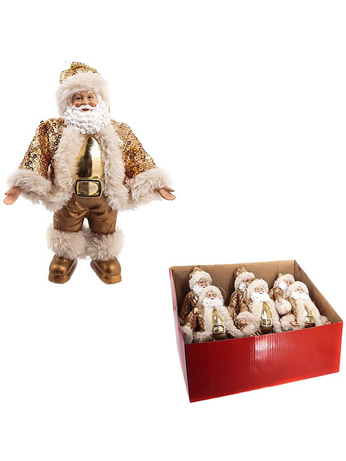 

Новогодняя фигурка Remecoclub Дед Мороз 278047]REM 11x4x16 см, Золотистый;белый, Дед Мороз