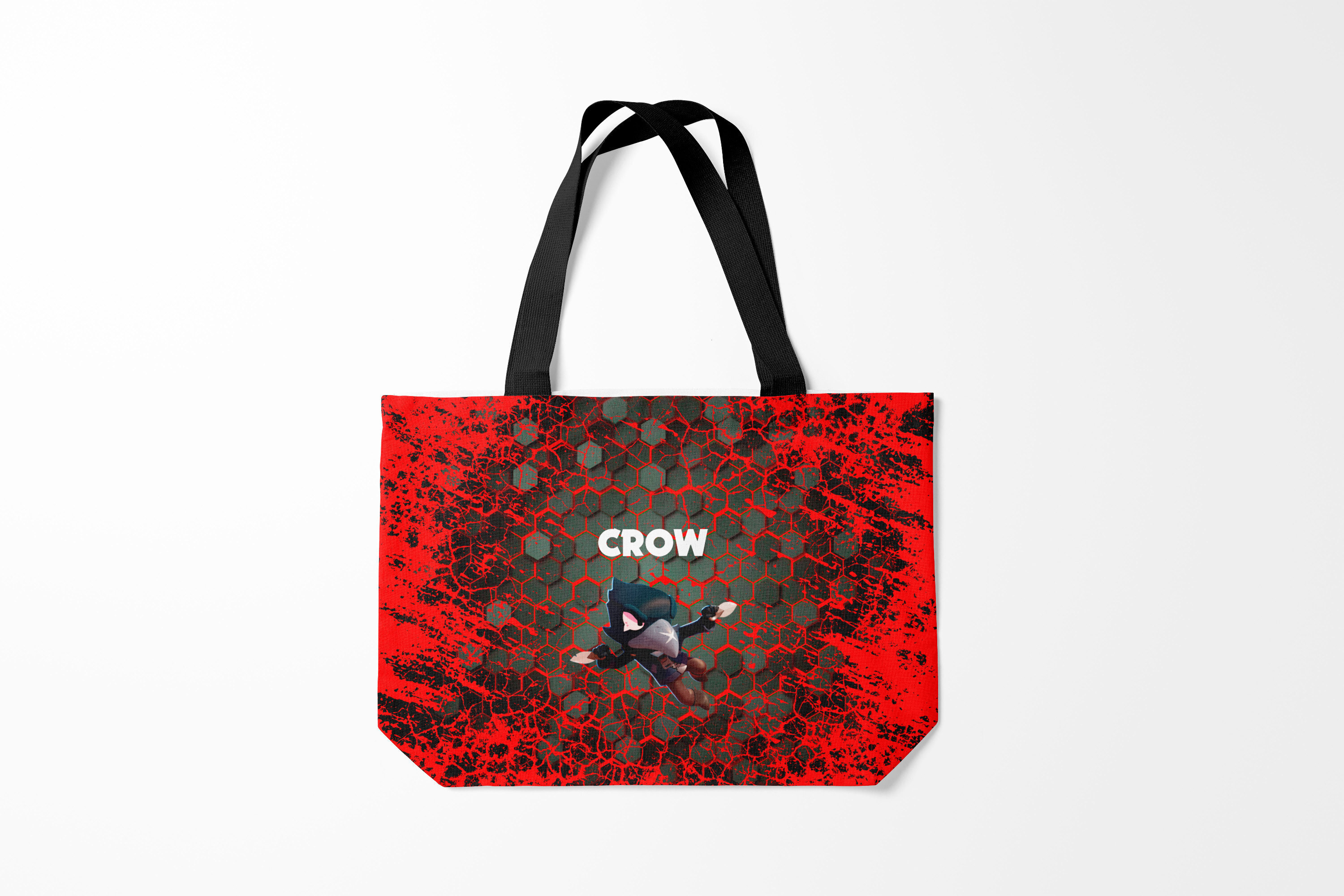 

Сумка шoппер унисекс Burnettie Brawl Stars CROW., серый; красный, Brawl Stars CROW.