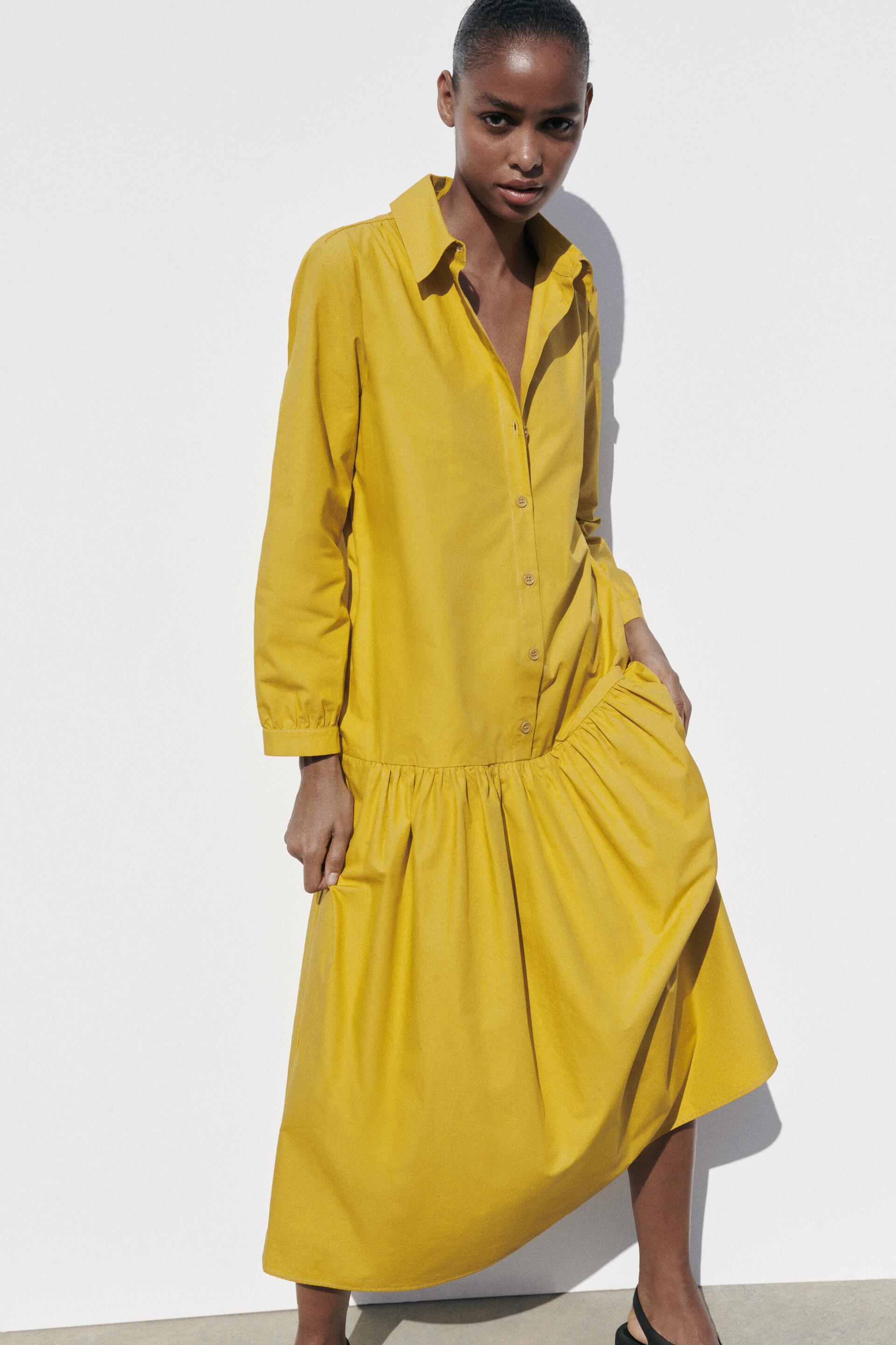 

Платье женское ZARA 02183044 желтое M (доставка из-за рубежа), 02183044