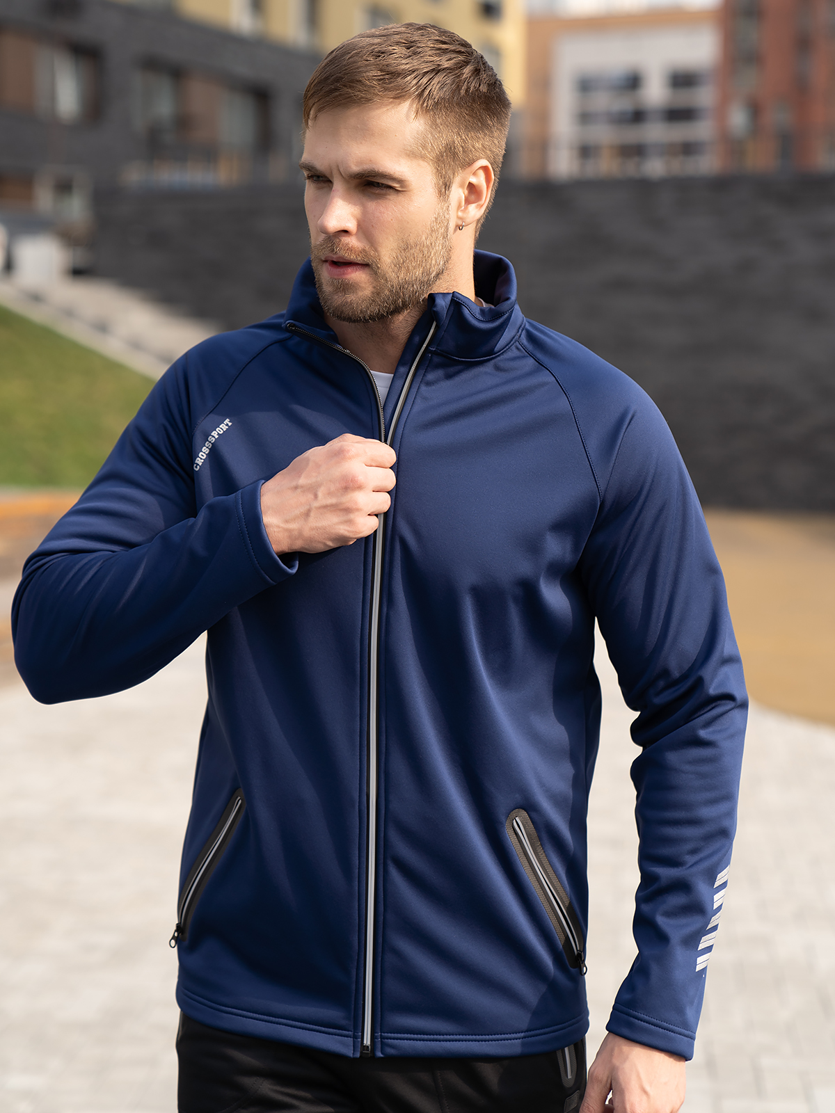 Ветровка мужская CROSSSPORT Тмс-044 синяя 56 RU