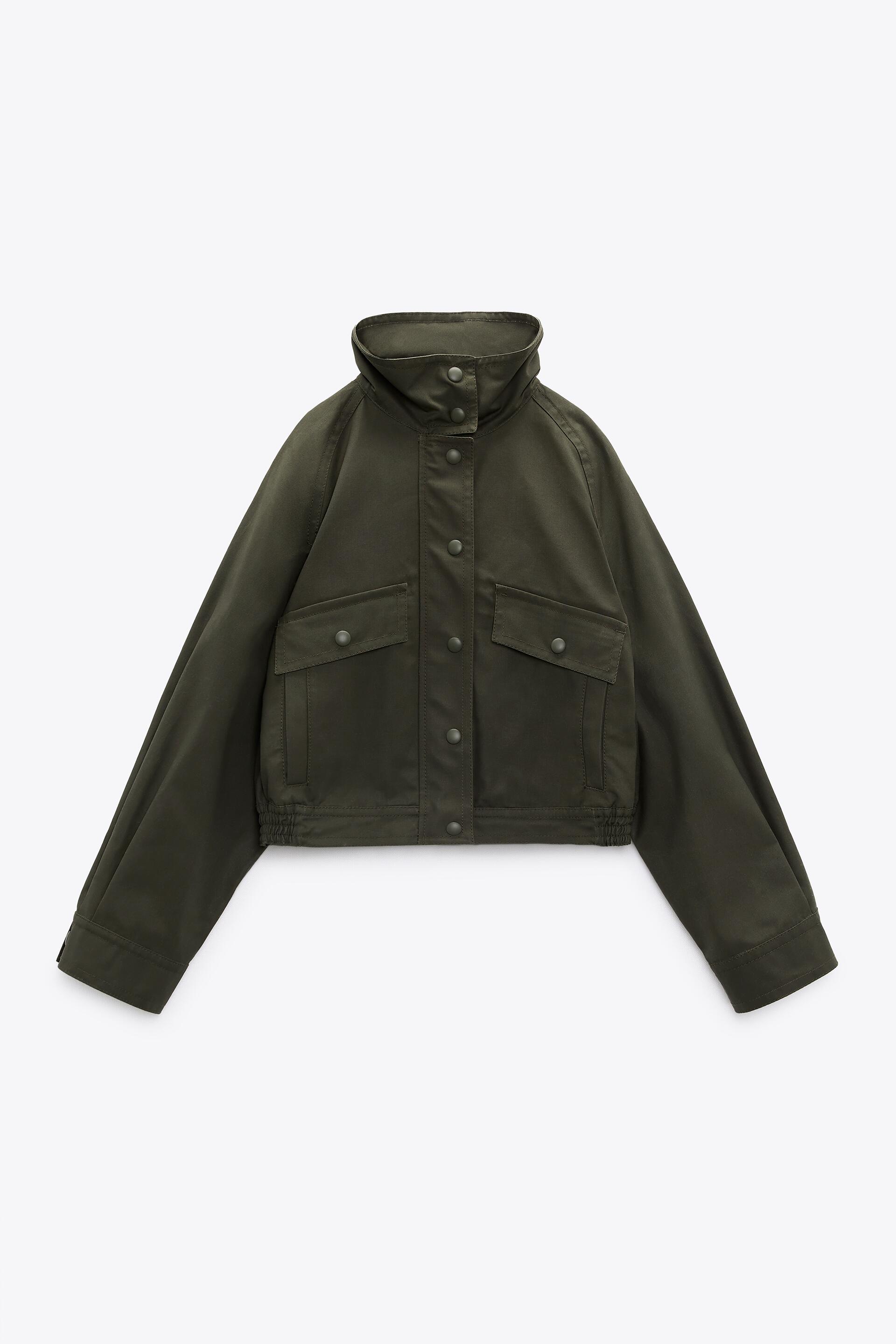 

Бомбер женский ZARA 02204556 хаки M (доставка из-за рубежа), 02204556