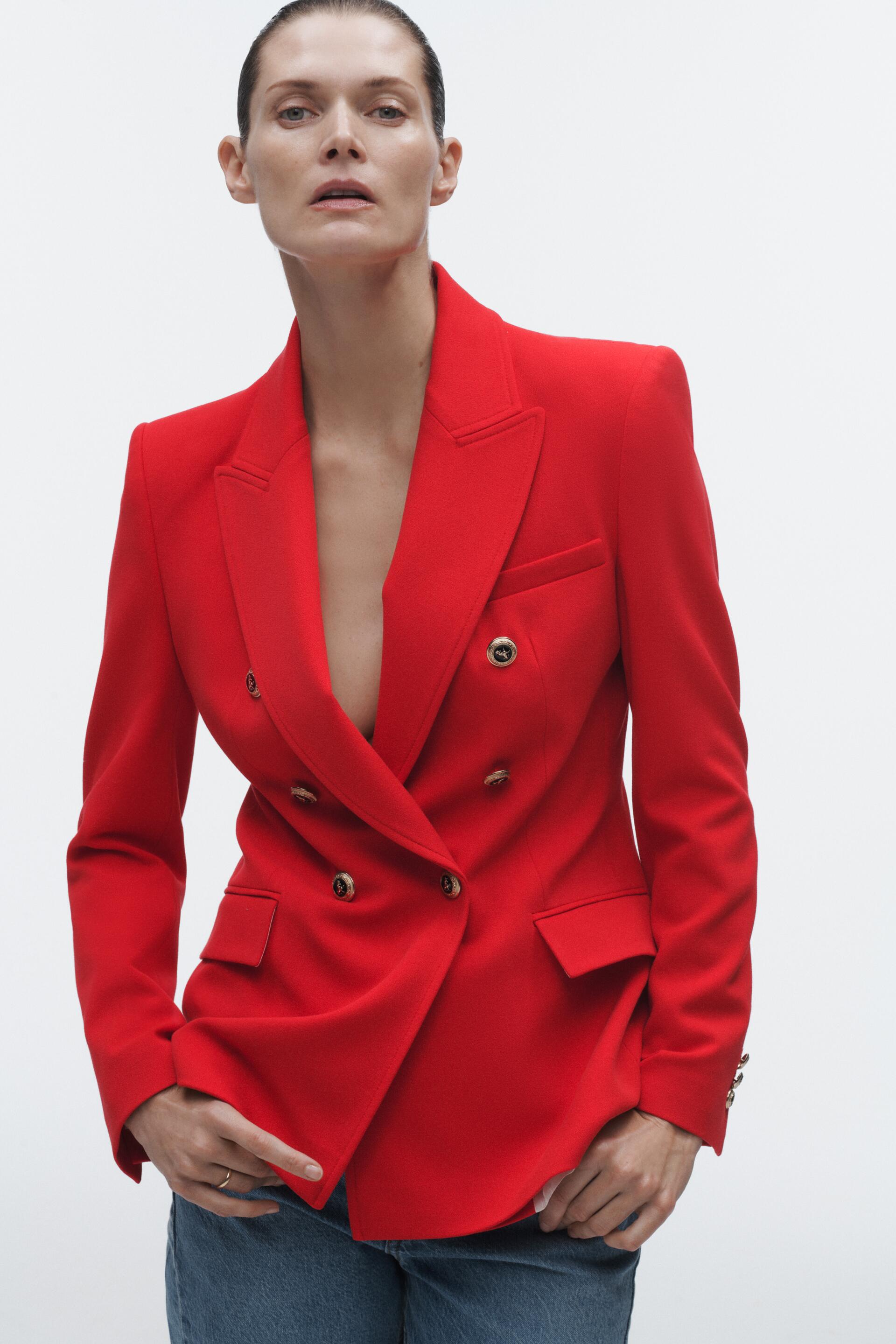 

Пиджак женский ZARA 02210646 красный S (доставка из-за рубежа), 02210646
