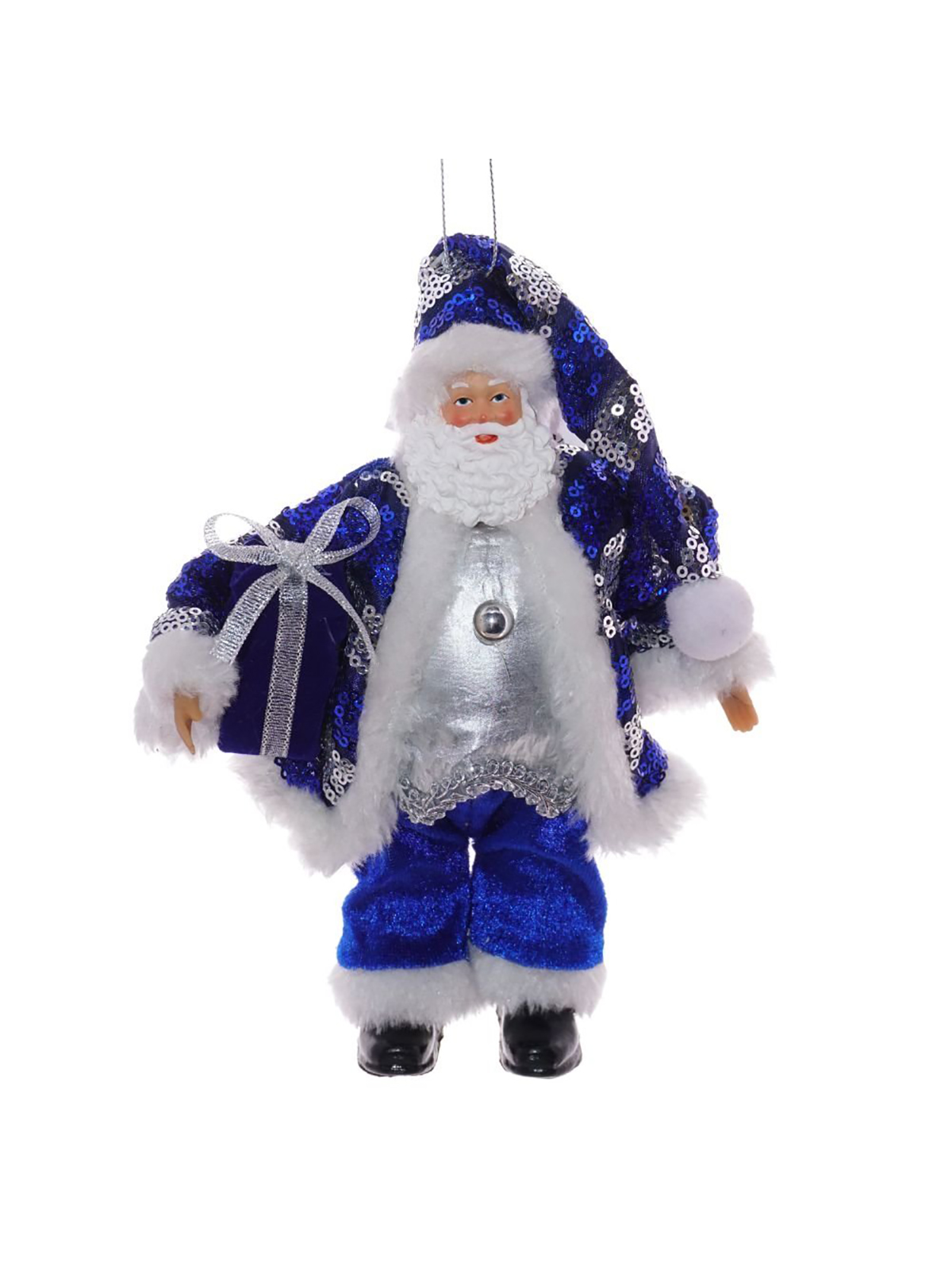 

Новогодняя фигурка Remecoclub Дед Мороз 722261]REM 13x6x20,5 см, Синий;белый;серебристый, Дед Мороз
