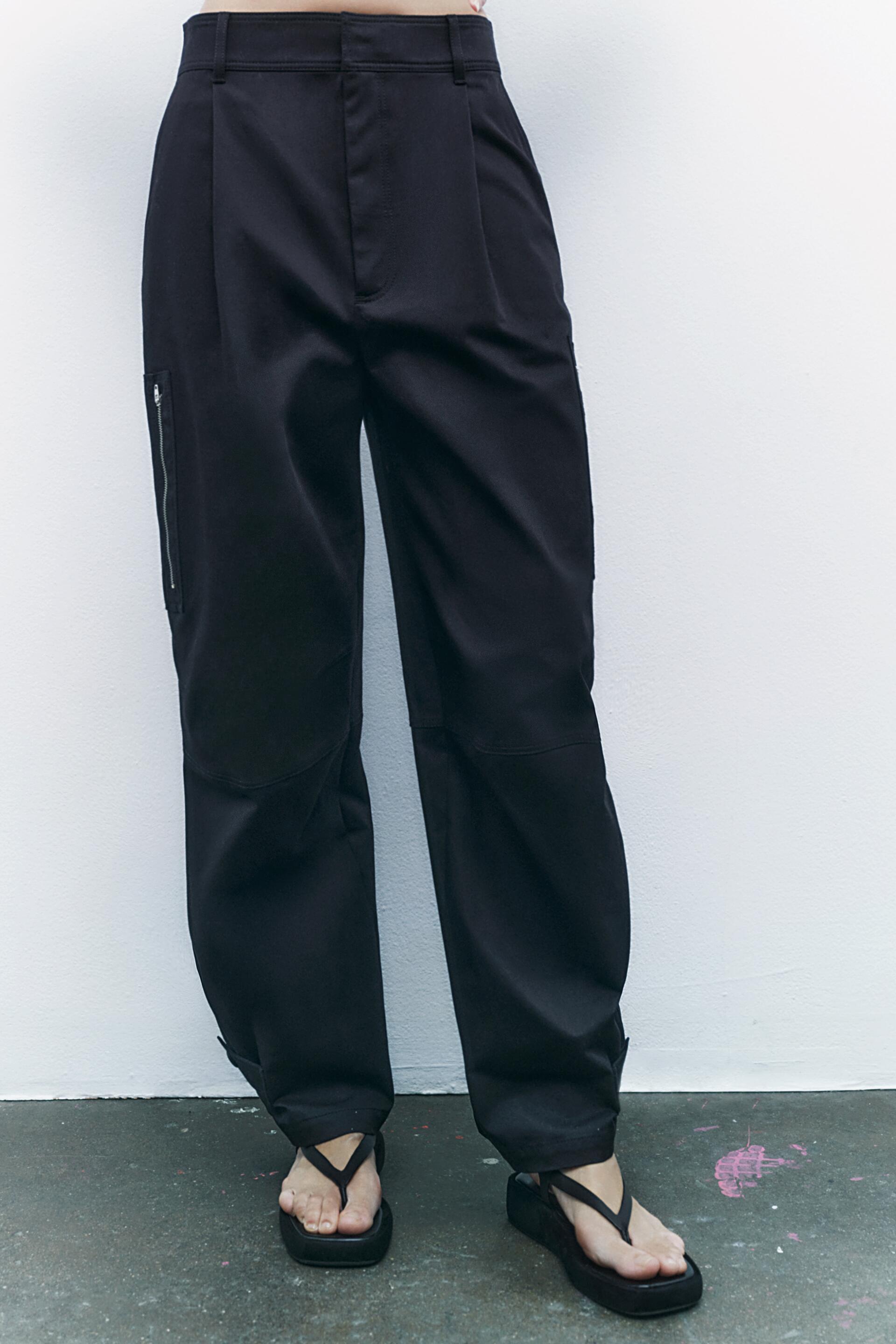 Женские брюки Брюки женские ZARA 02213347 черные XL (доставка из-за рубежа)